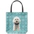 White Poodle Geometric Style 1 Tote Bag