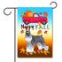 HAPPY FALL Garden Flag, Miniature Schnauzer Red Truck Pumpkin Colorful Leaves