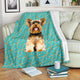 Yorkshire Terrier Premium Blanket - Geometric Style 4 - Teal