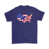 Unisex T-Shirt Patriotic Schnauzer Red Woof Blue - 4th July Independence Day - American Flag