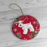 White Miniature Schnauzer Ceramic Ornaments - Red Background