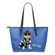 Small Leather Tote - Funny Dog "On The Road" Again