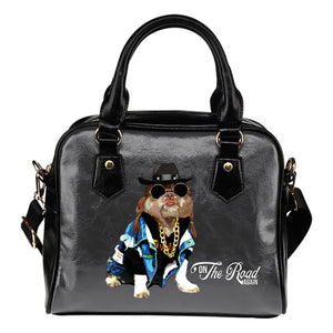 Shoulder Handbag - Cool Funny Dog "On The Road Again"