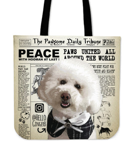 Custom Pawsome Daily Tribune Tote Bag