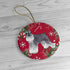 Miniature Schnauzer Christmas Ceramic Ornaments - Red Background