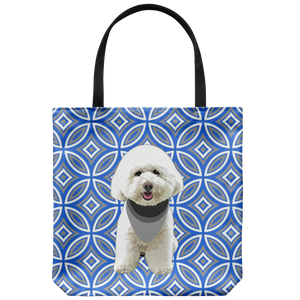 White Poodle Geometric Style 1 Tote Bag