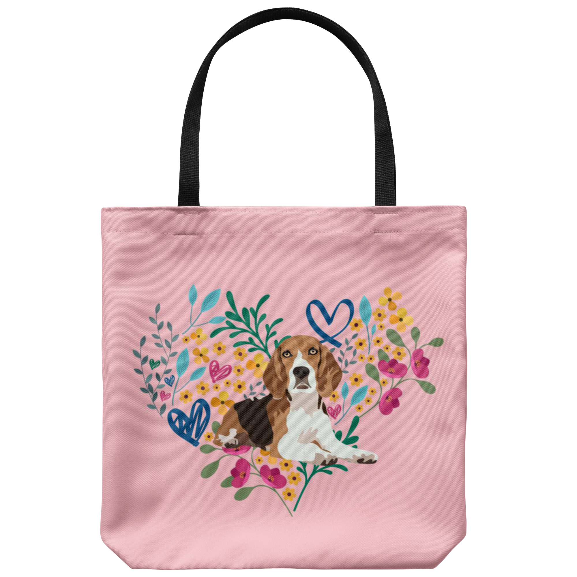 Beagle #2 Heart Shape Flower Tote Bag
