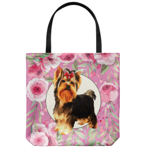 Yorkshire Terrier - Roses Garden Tote Bag