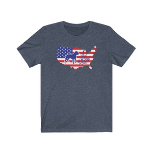 Patriotic Pitbull, Pitbull Shirt, Pitbull Hoodie, Red Woof Blue, Unisex Shirt, 4th July Shirt, American Flag, Patriotic Dog Shirt