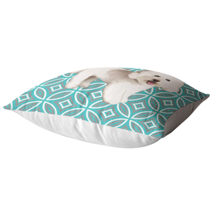 Custom Geometric Style 1 Teal Pillow