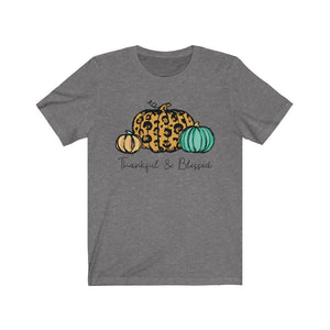 Thankful & Blessed, 3 Pumpkins Leopard Skin, Fall Shirt, Autumn Shirt, Thanksgiving, Pumpkin Shirt
