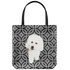 Cute White poodle Geometric Style 1 Tote Bag