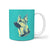 Custom Tri-Tone Mug (Teal, Ivory, Navy Blue Color) - To Feature Your Own Pet!