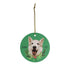 Custom Keinai White German Shepherd Christmas Ceramic Ornaments