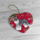 Miniature Schnauzer Christmas Ceramic Ornaments - Red Background