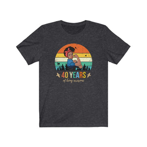 40 Years of Being Awesome, Pin Up Girl Shirt, Black Woman, 40th Birthday Gift For Women, Strong Woman Gift