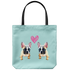 French Bulldog - Twin Frenchies Love - Tote Bag
