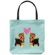Yorkshire Terrier - Twin Yorkies Love - Tote Bag