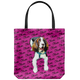 Custom Pet Portrait Tote Bag - Pet's Names Background