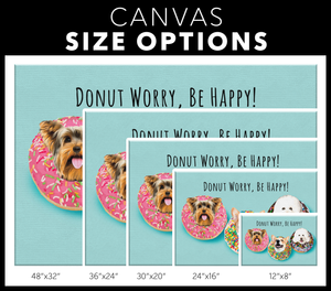 Custom "Donut Worry, Be Happy" Rectangular Canvas