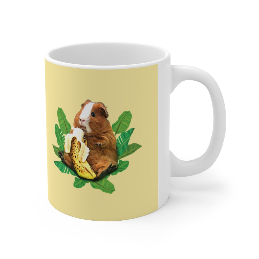 Cute Guinea Pig Eating Banana Ceramic Mug 11oz