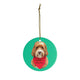 Custom Ceramic Ornaments - Add Red Bandana and Name of Pet! Sample: Reagandoodle