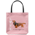 Long haired Dachshund - Love is a four legged word Tote Bag