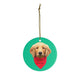 Custom Ceramic Ornaments - Add Red Bandana and Name of Pet! Sample : Penny Sage