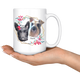 Custom Mug - Gold Hexagonal Borders With Floral Design, Perfect Custom Gift for Dog Lover