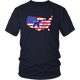 Unisex T-Shirt Patriotic Schnauzer Red Woof Blue  - 4th July Independence Day - American Flag