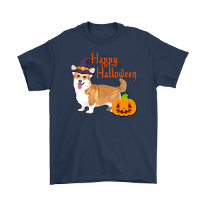 Happy Halloween Corgi Witch Pumpkin Unisex T-Shirt