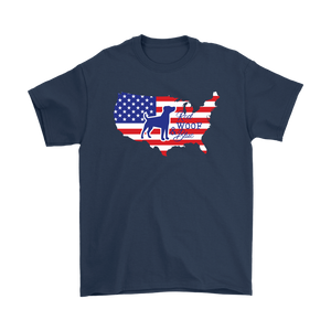 Unisex T-Shirt Patriotic Jack Russell Red Woof Blue - 4th July Independence Day - American FLag