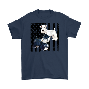 Patriotic Miniature Schnauzer American Flag Unisex T-Shirt