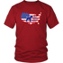 Unisex T-Shirt Patriotic Schnauzer Red Woof Blue  - 4th July Independence Day - American Flag