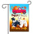 HAPPY FALL Garden Flag - Miniature Schnauzers Red Truck Pumpkin Colorful Leaves