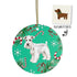 Custom Christmas Ceramic Ornaments - Green Background