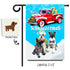 Custom Garden or House Wall Flag - Red Truck Merry Schnauzermas - To Feature Your Own Pets