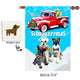 Custom Garden or House Wall Flag - Red Truck Merry Schnauzermas - To Feature Your Own Pets