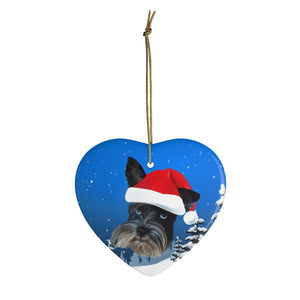 Custom Ornament - We Put Santa Hat on Your Pup! Christmas Night Background