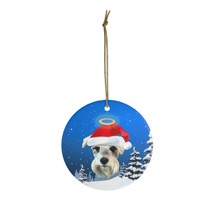 Custom Ornament - We Put Santa Hat on Your Pup! Christmas Night Background