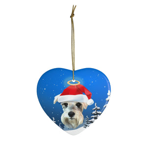 Custom Ornament - We Put Santa Hat on Your Pup! Christmas Night Background