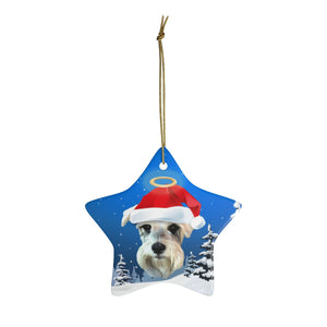 Custom Ornament - We Put Santa Hat on Your Pup! Christmas Night Background