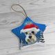 Custom Ornament - We Put Santa Hat on Your Pup! Christmas Night Background