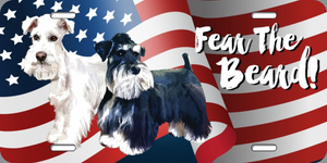 Custom Fear The Beard - Patriotic USA Flag - License Plate