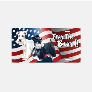 Fear The Beard - Patriotic USA Flag - License Plate