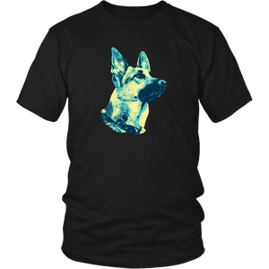 German Shepherd Gazing Tri-Tone Design - Apparels  (Hoodie, Raglan, T-Shirt, Long Sleeve)