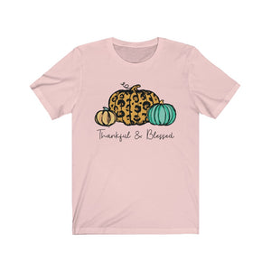 Thankful & Blessed, 3 Pumpkins Leopard Skin, Fall Shirt, Autumn Shirt, Thanksgiving, Pumpkin Shirt