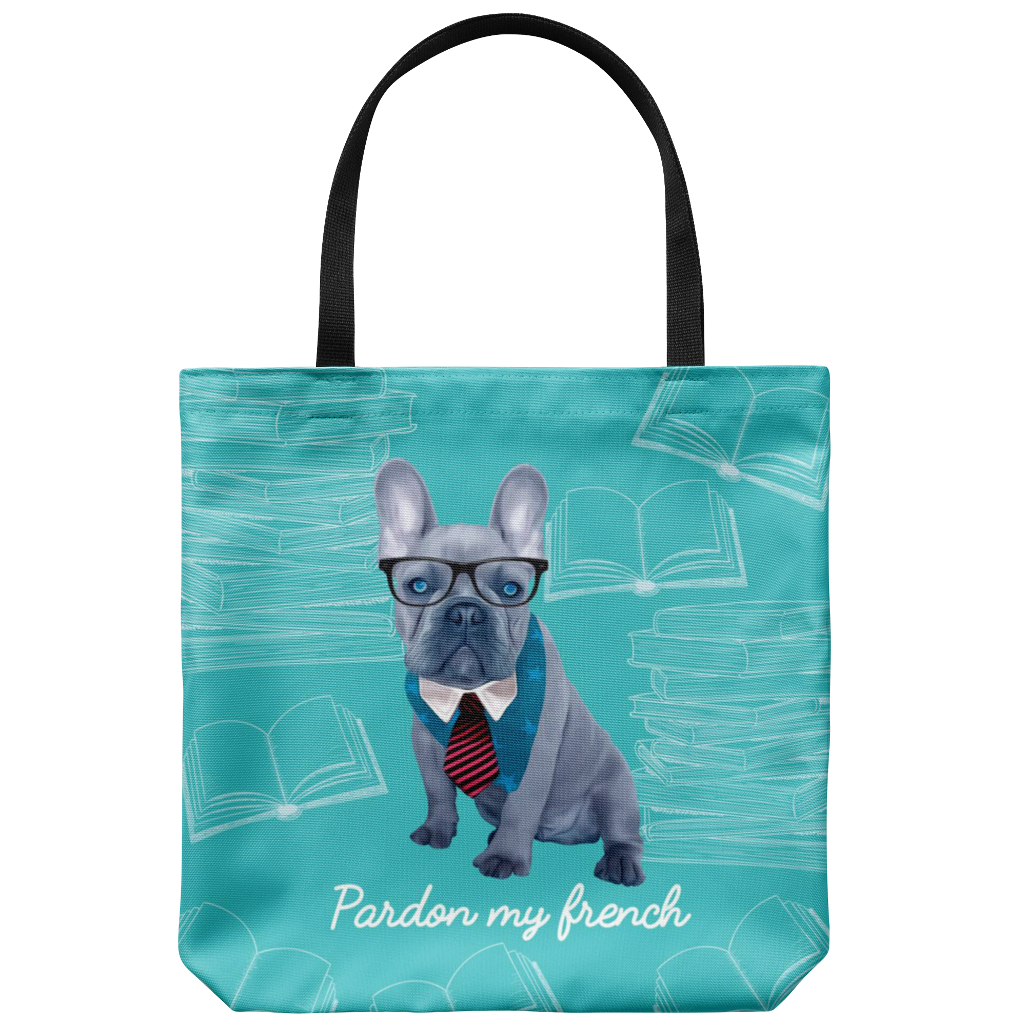 French Bulldog Canvas Tote Bag For Women - Cute Dog Lover Gift, Large 14x16 Inch Reusable Shopping Bag
