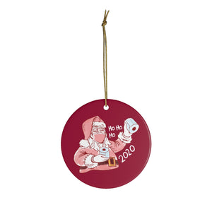 Santa Claus with Mask,Toilet Paper Ceramic Ornaments Red, Christmas Ornament 2020, 2020 ornament, Memorabilia 2020