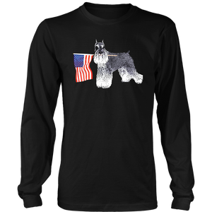 Miniature Schnauzer - 4th July American Flag - Long Sleeve District T-shirt